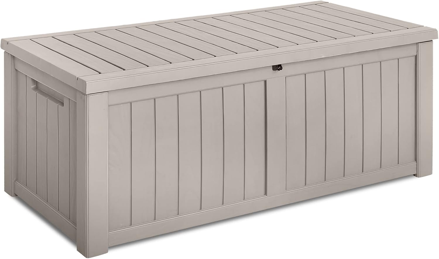 120-Gallon Deck Storage Box - Waterproof Outdoor Large Resin,Garden Tools, Patio Furniture & Sports Equipment, Water-resistant, Weatherproof, Lock Included (SLSTBX60)