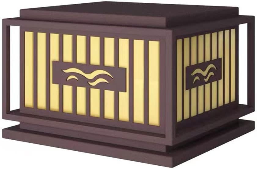 Lawn Decoration Post Lamp, E27 Base Galvanized Sheet Material Villa Outdoor Lighting Pillar Light, Gate Enclosure Waterproof Stigma Lantern, for Exterior Entrance, Terrace Landscape Fixture