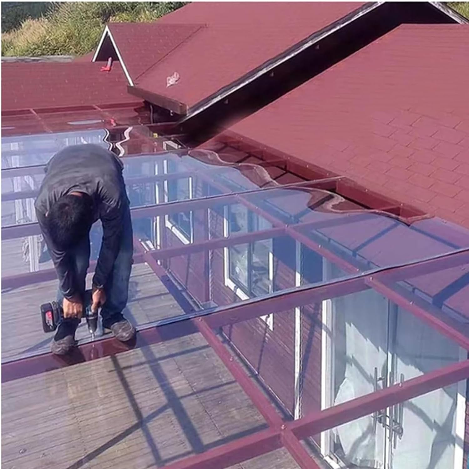 Clear 1.8mm PC UV Resistance Daylighting Panels, Outdoor Clear Roof Sheet, Polycarbonate Sunshine Board, for Greenhouse Canopy, Outdoor, Garden, Patio Covers ( Size : 4x23ft )