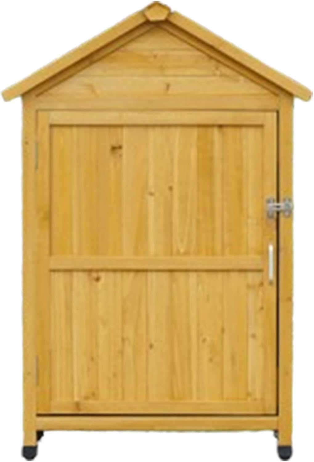 Outdoor Storage Cabinet,Wooden Garden Storage Cabinet with Lockable Doors & Lean-to Roof,Garden Shed with Waterproof Roof,Waterproof Outside Tool Shed for Patio (One Color Yellow)