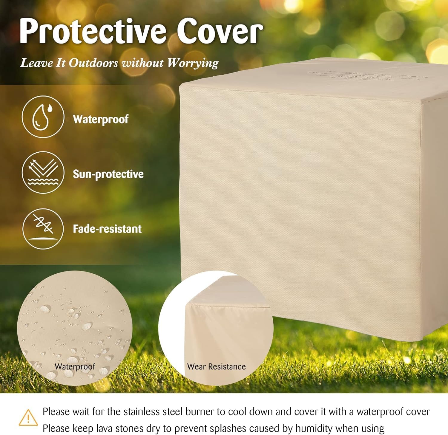 MONDAWE 32 Inch Fire Pit Table, 50,000 BTU Auto-Ignition Propane Fire Pit Table, Outdoor Gas FirePit with Waterproof Cover, CSA Certified Fire Table for Outside Paito/Garden/Backyard, Black