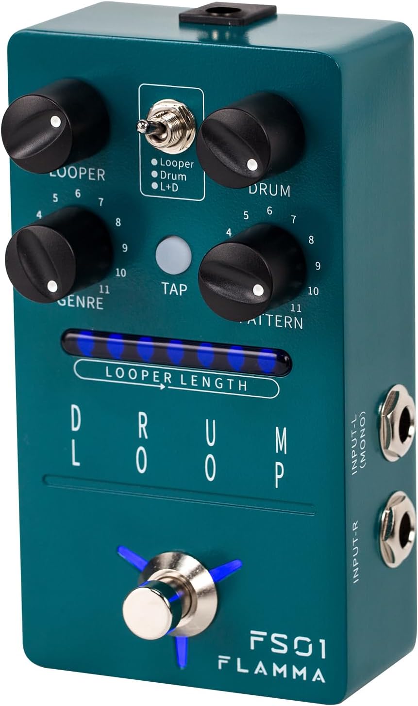 FLAMMA FS01 Drum Machine & Phrase Loop Pedal Guitar Pedal Mix Mode 20 Minutes Looper Capacity 121 Rhythms