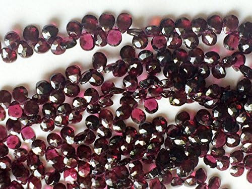 1 Strand Natural Garnet Faceted Pear Beads, Garnet Necklace, 6x8mm - 7x9mm, 4 Inch