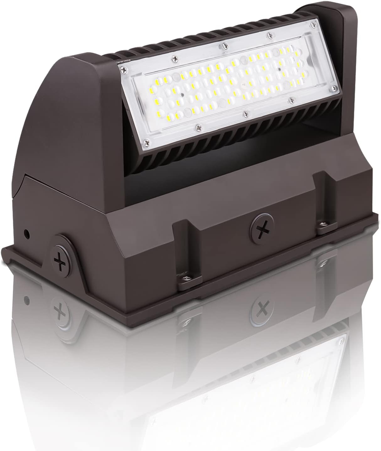 40W LED Wall Pack Light with Adjustable 0°–270° Beam Angle, 5400LM 5000K Daylight, Dimmable Outdoor Wall Mount Fixture, IP65 Waterproof, UL DLC Listed, Replace 150-200W MH/HPS/HID, 5-Year Warranty