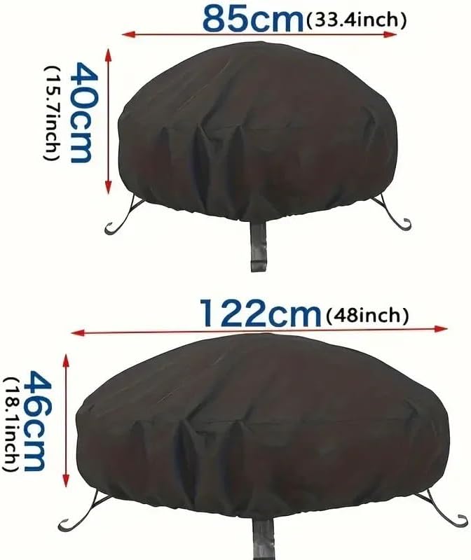 Pool Accessories Pool Cover 1pc Fire Pit Cover with Drawstring - Heat and Stain Resistant BBQ Grill Cover for Outdoor Protection
