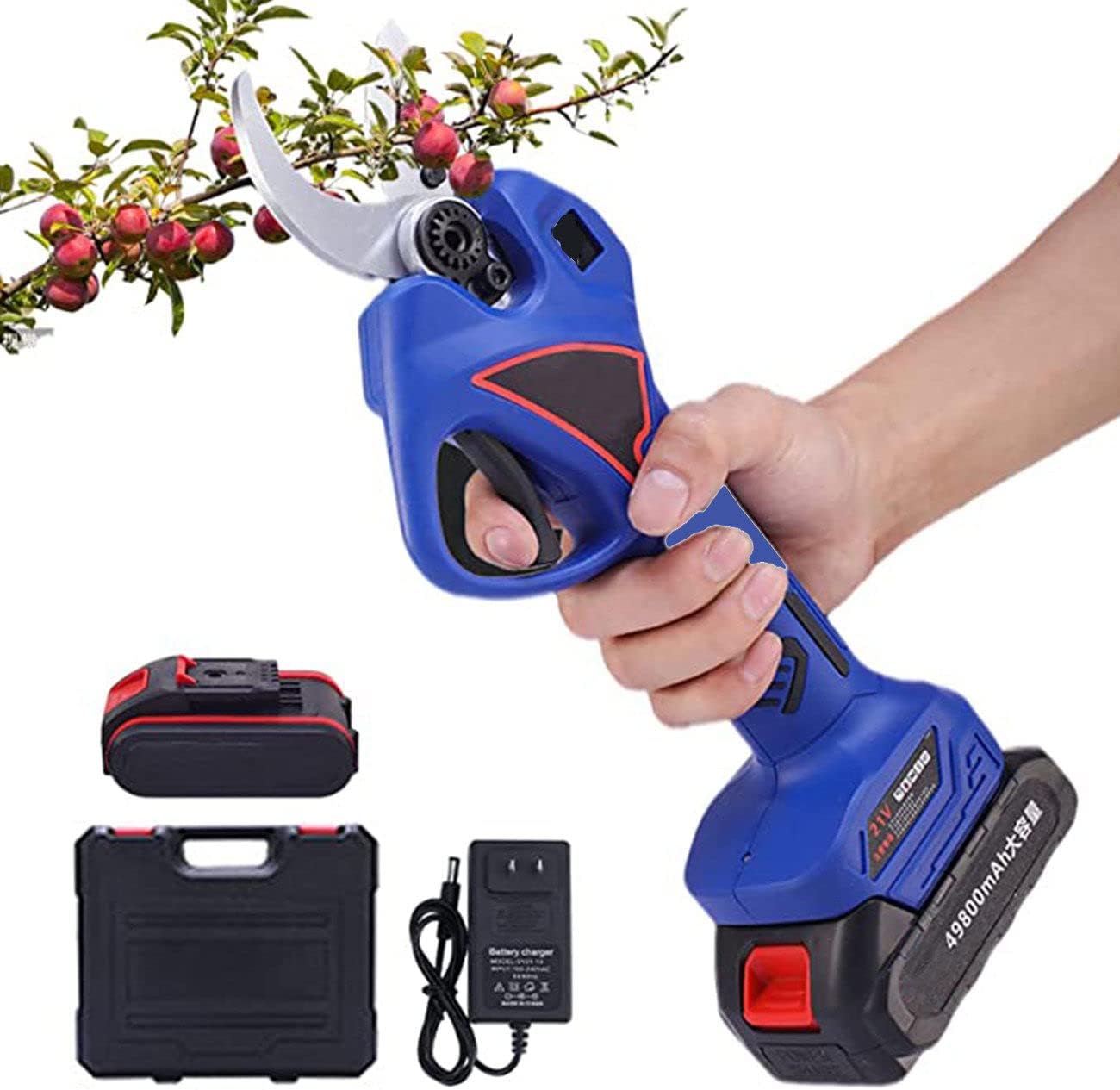 Electric Branch Scissors Electric Pruning Shears Professional, Cordless Pruner with Eechargeable Batteries, 45mm Cutting Diameter,for Gardening Cutting Branches Fruit Trees,1*Battery