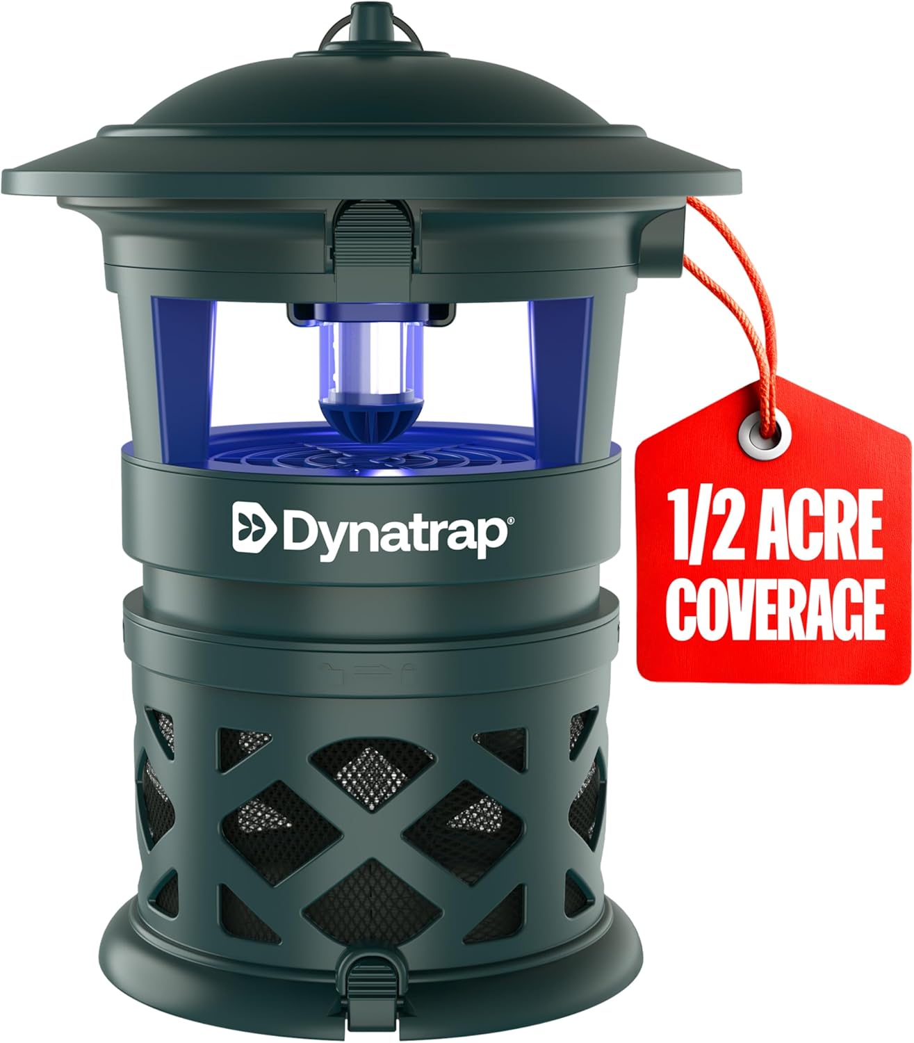 DynaTrap DT1130-GRSR 1/2 Acre Mosquito & Flying Insect Outdoor Trap and Killer – Kills Mosquitoes, Flies, Wasps, Gnats, & Other Flying Insects - Bug Zapper Alternative – Green