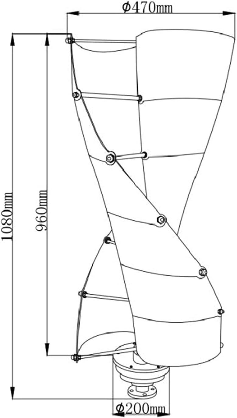 Wind Turbines with Controller, 2 Blades, Vertical Wind Turbine, 12000 W12 V, 24 V, 48 V, 220 V, Easy to Install, Vertical Wind Turbine, for Home Farm Wind Generator