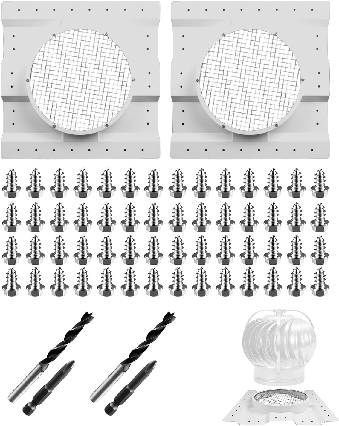 2 Pcs Container Roof Vent Adapter, 12 Inch Multifunctional Roof Ventilation System Adapter Compatible with Conex Container for Whirlybird Turbine Vent and Solar Roof Fan