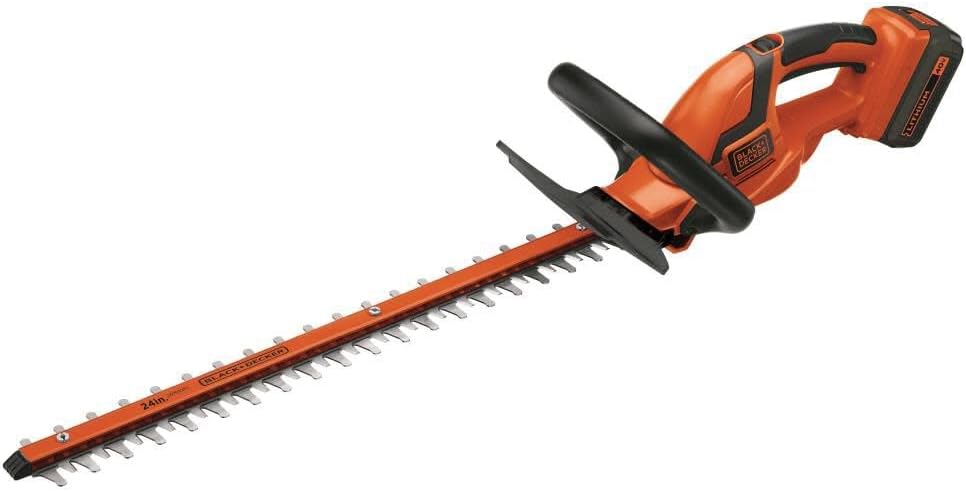 BLACK+DECKER 40V MAX Hedge Trimmer, Cordless, 24-Inch Blade, Battery and Charger Included (LHT2436)