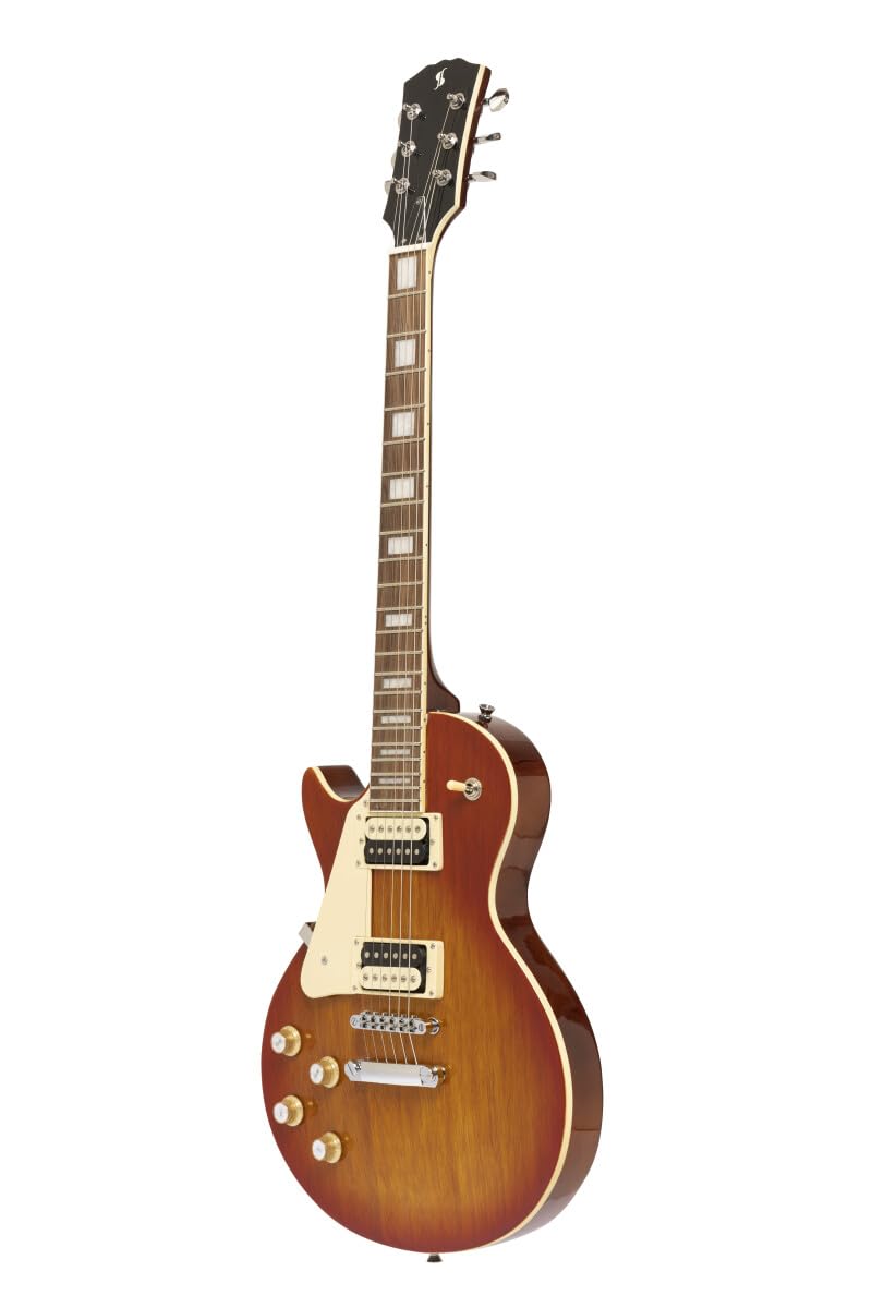 Stagg SEL-STD VSB LH Standard Series Left Handed Electric Guitar l Solid Mahogany Body l Archtop l Violin Sunburst Finish