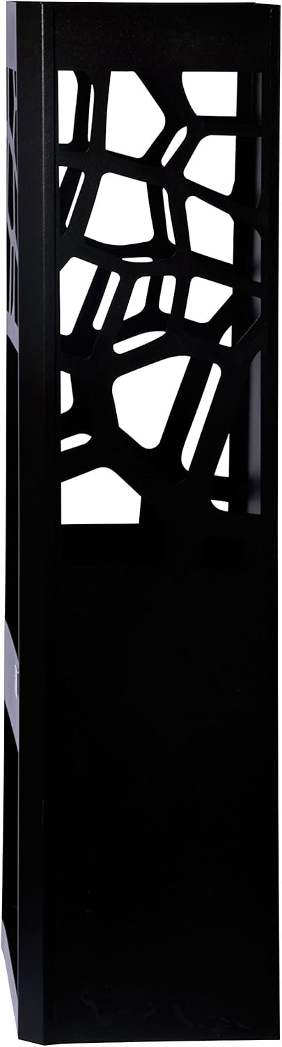 35424 Garden Stove XL Square Patio Stove Large with Storage Space for Firewood, Fire Pit Steel Powder-Coated Black 48 x 30.5 x 124 cm