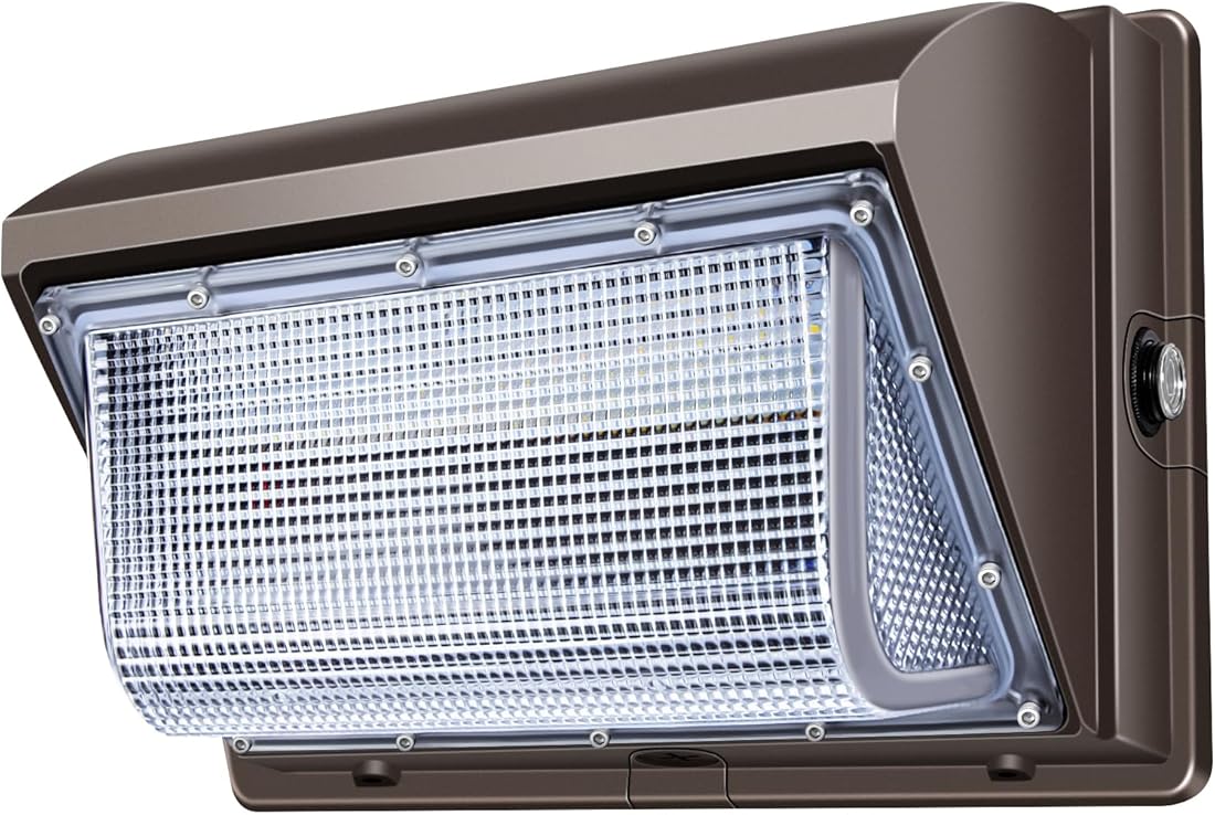 ledmo LED Wall Pack Light Size Update Dusk to Dawn Lighting 120W Outdoor Security Flood Lighting 5000K Commercial and Industrial Fixture for Buildings,Warehouses, Parking Lots,Yard