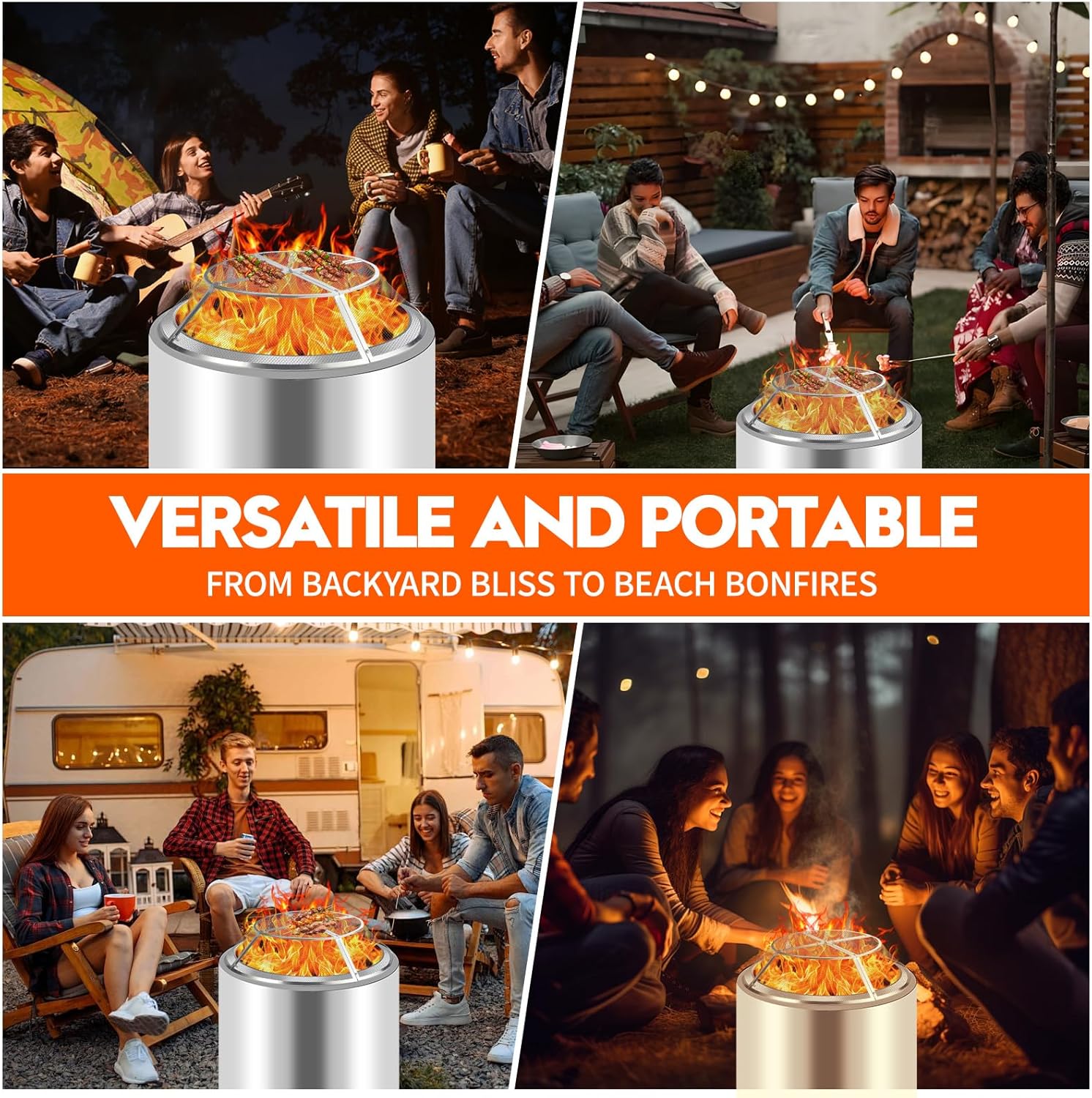 Fire Pit Spark Screen for Solo Stove Yukon Accessories, 27 Inch Yukon Shield 304 Stainless Steel Detachable Mesh Fire Pit Spark Protector with Grill Function and Removal Tools