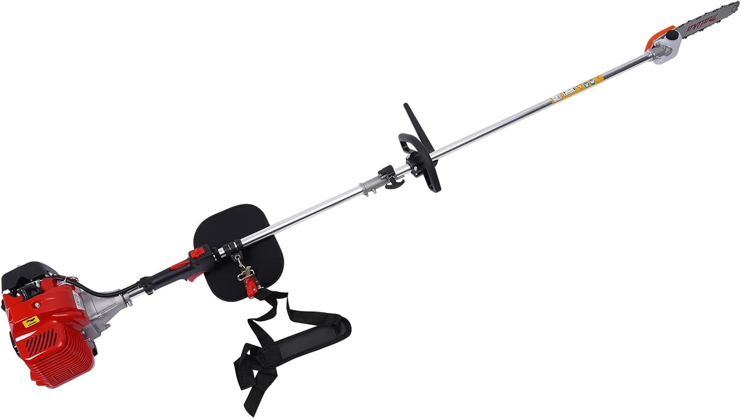 16ft Gas Trimmer Saw Tree Trimmer 42.7cc Pole Saw Gas Powered New Pole Saw Pruner Pruning Saw Cordless Extendable Long Tree Saw with Pole Chainsaw for Tree Hedge Trimming Bush Pruning