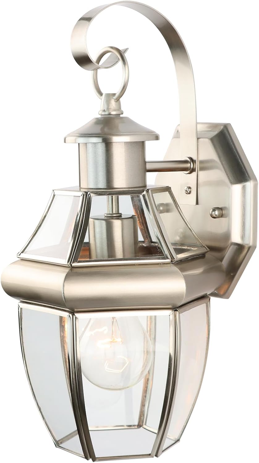 Outdoor Wall Lantern, 13.25IN Porch Lights Outdoor with Glass Shades, Large Waterproof Exterior Lighting Fixtures, Aluminium Outside Light for House Farmhouse Patio Doorway Garage (E26 Base Max 40W )