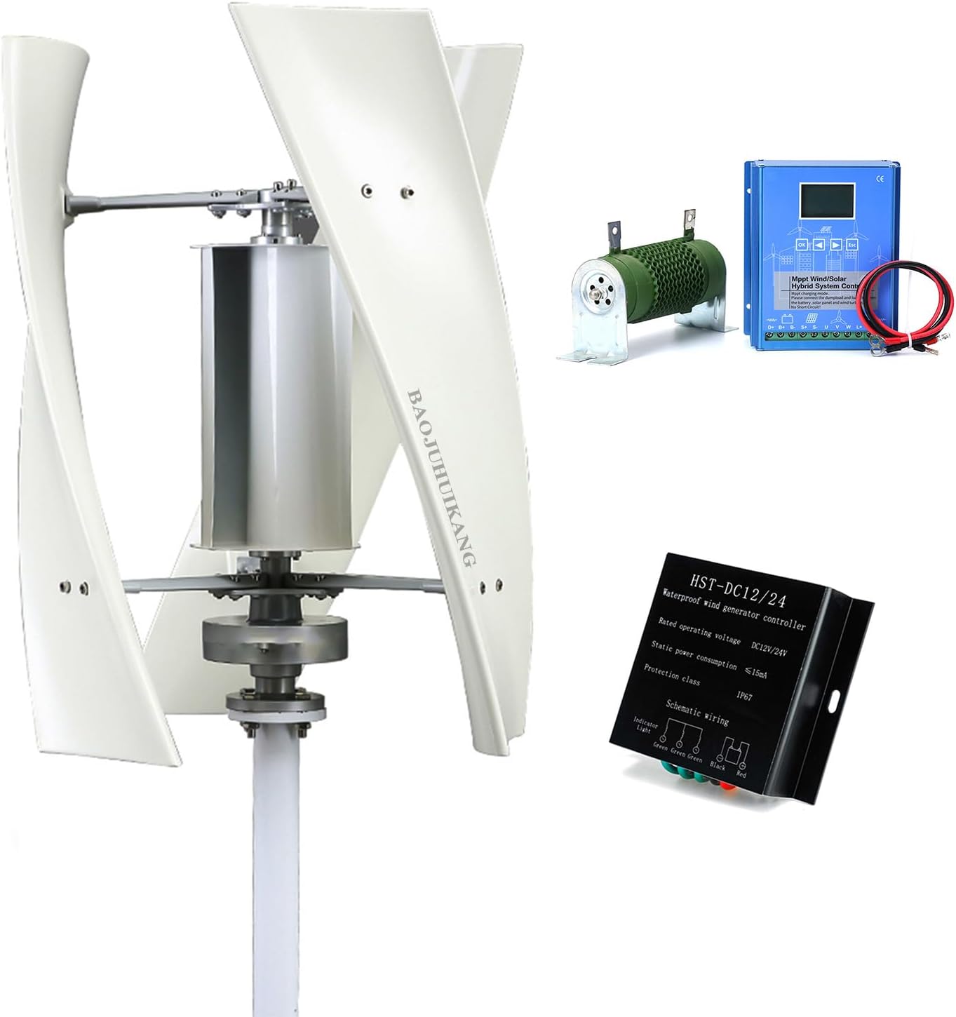 10000W No Noise Portable Wind Turbinecomplete Household Energy Storage System, 12V-220V Windmill Energy Turbines Home Appliance with Inverter