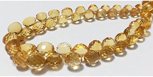 13 inch natural beads strand of 5-7mm faceted onion citrine gemstone briolletes beads for DIY jewelry - necklace, bracelet, earring, ring.