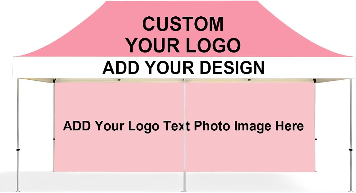 Custom Canopy Tent 10x 20 with Logo, Personalized Canopy Pop Up Tent for Tradeshow Advertising Gazebos Farmers Market Business Events Outdoor Canopy with Optional Walls