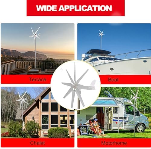 12000W Horizontal Wind Turbine Generator - 12V/24V/48V Vertical Small Windmill with Controller for Free Energy, Eco-Friendly Power Solution for Home and Off-Grid Use