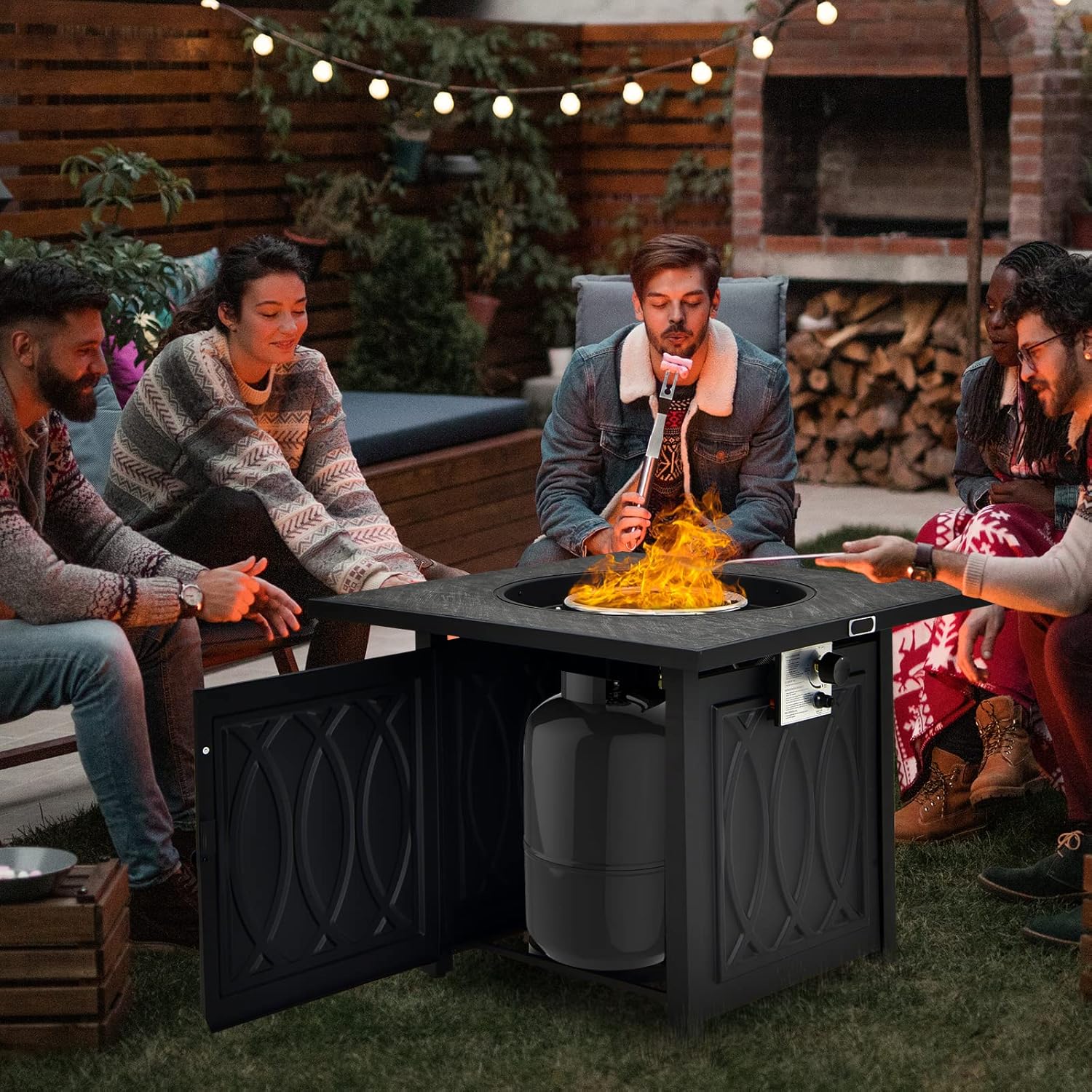 COSTWAY 50,000 BTU/14.65KW Fire Pit Table, 32