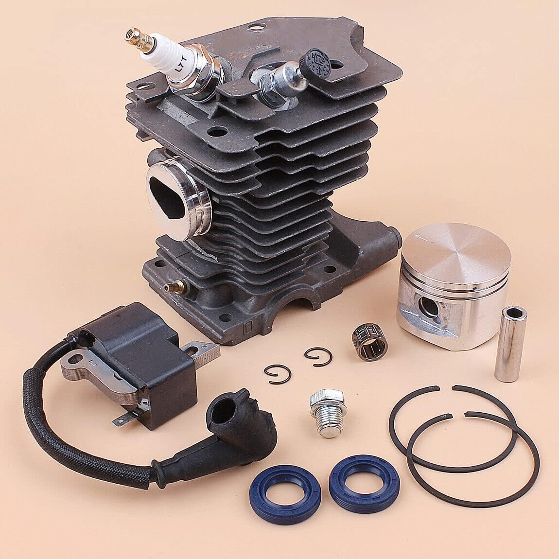 Replacement Spare Part for Chainsaw Cylinder Piston Ignition Coil Kit for Stjhl MS270 MS280 MS 270 280 Chainsaw 46mm