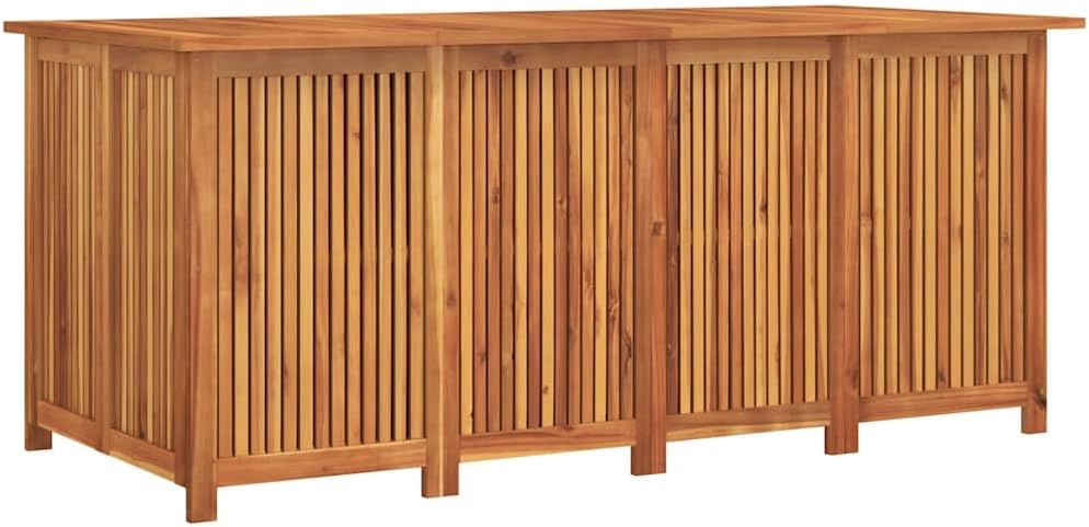 vidaXL Outdoor Storage Box, 120 Gal Deck Box, Solid Acacia Wood with Water-Resistant Bag, Natural 78.7