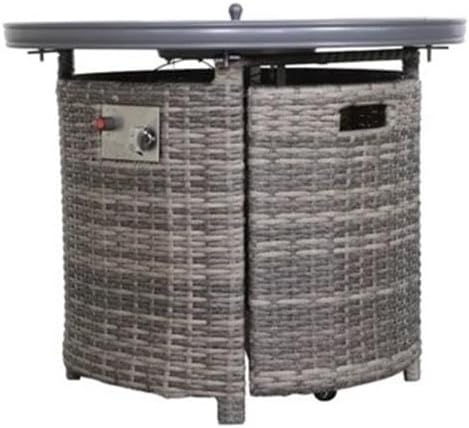 Living Source International 25'' H x 32'' W Outdoor Fire Pit Table with Lid