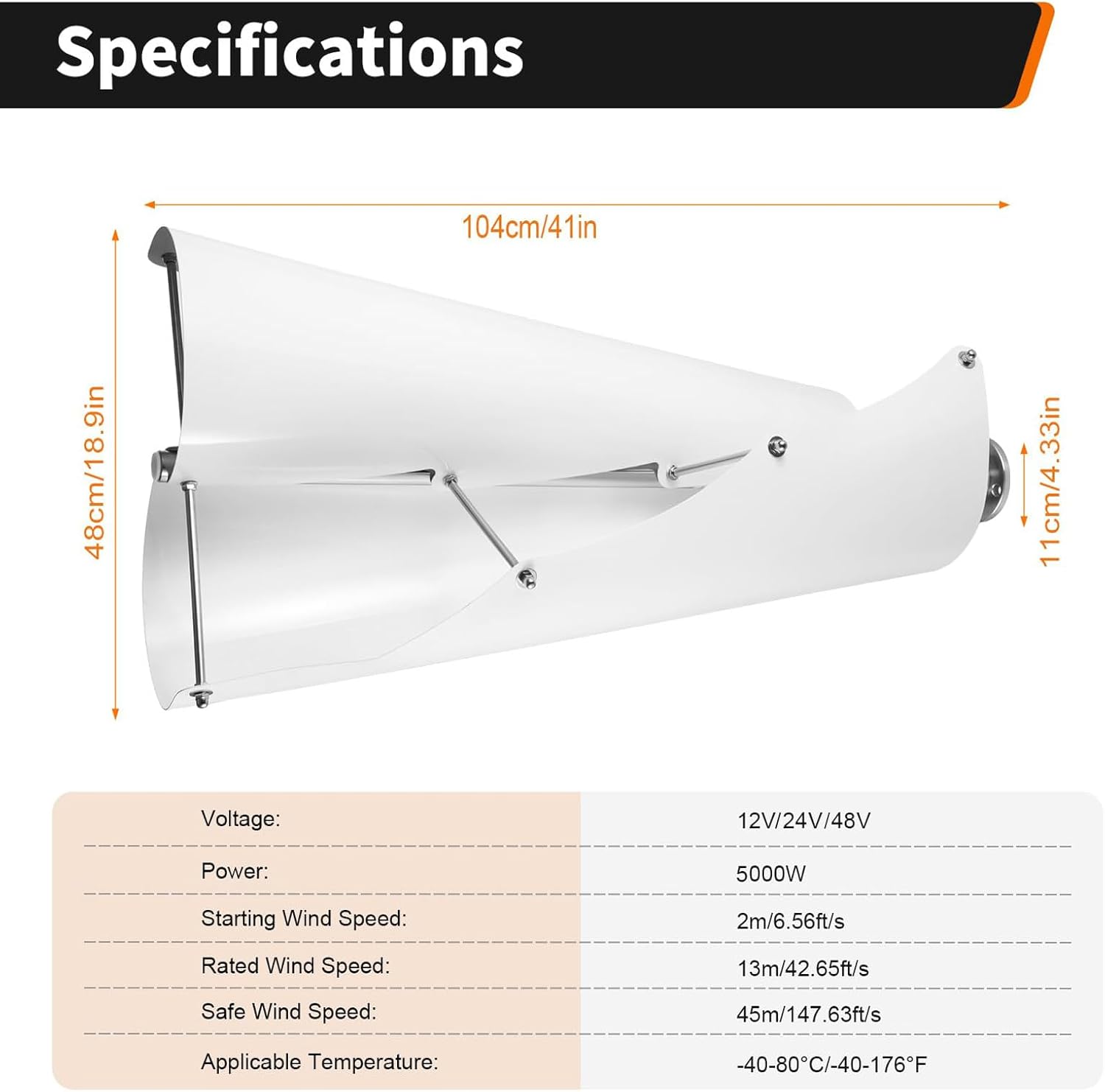 12V 24V 48V Wind Turbine Generators,5000W Vertical Generator, Maglev Generator Wind Turbine, for Home Power Generation, Road Street Lights,12V