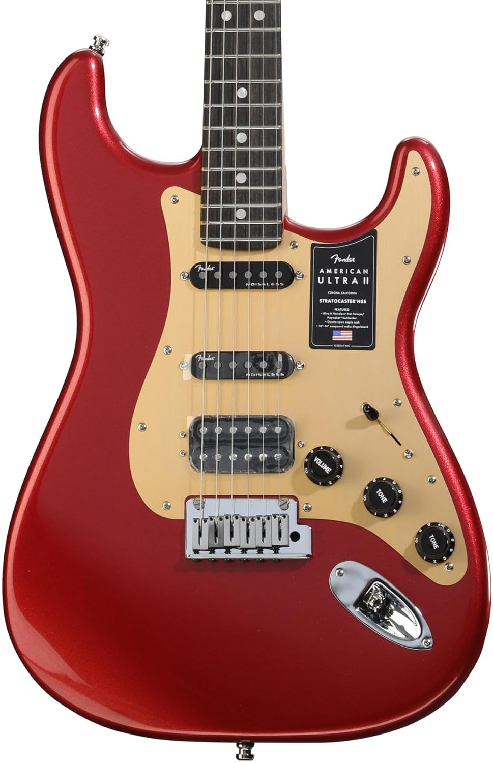 Fender American Ultra II Stratocaster HSS Electric Guitar - Sinister Red, Ebony Fingerboard, Sweetwater Exclusive