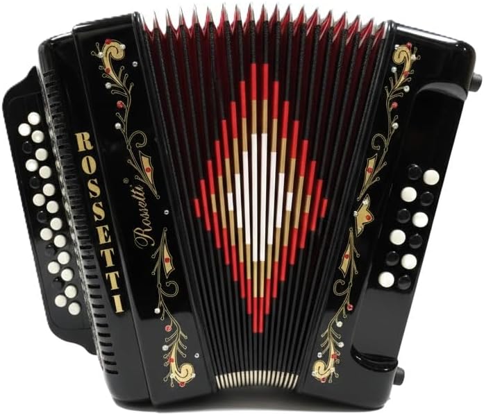Rossetti 3412 34 Button 12 Bass 3 Switch Accordion in Black GCF