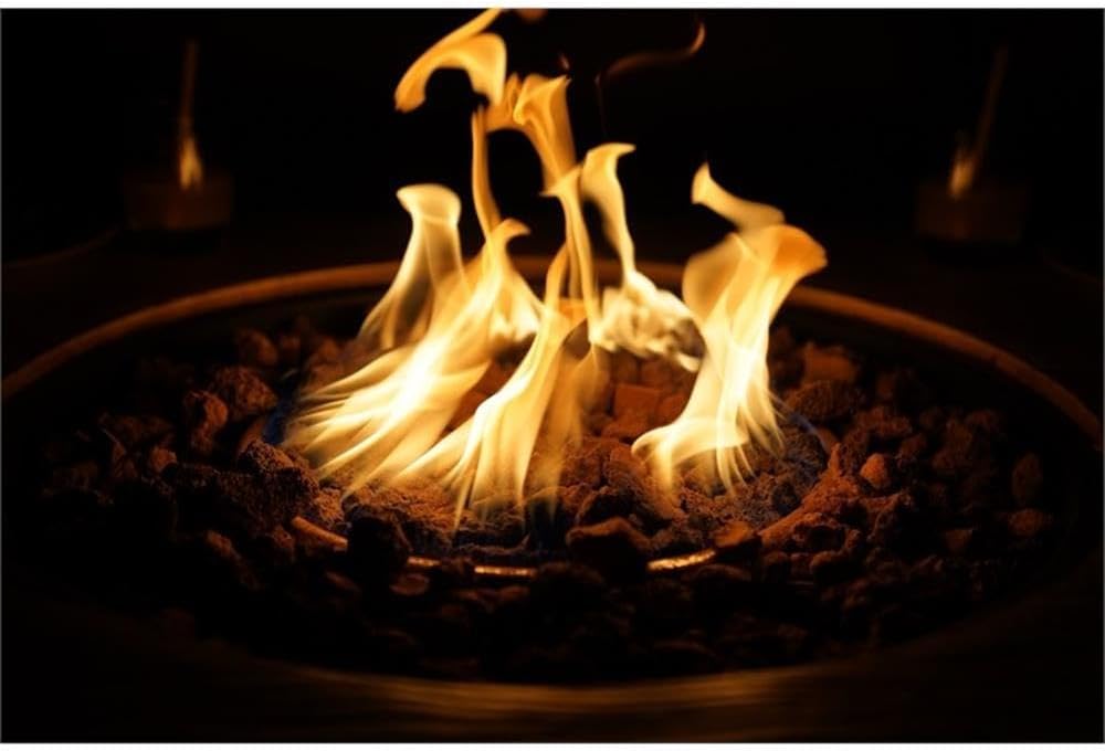 Aluminum Patio and Outdoor Rectangle Firepit in Grain Pattern with Rain Cover