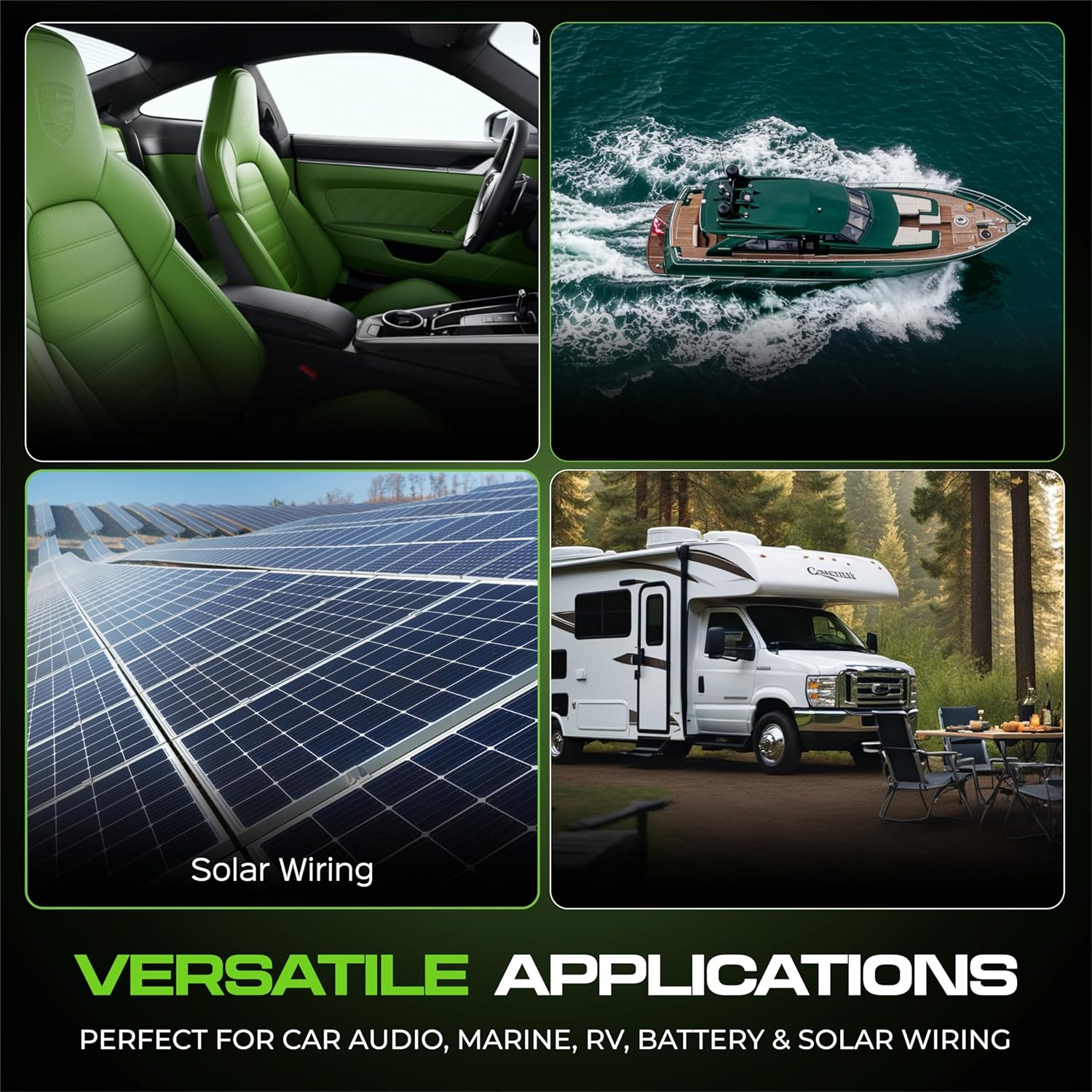 4 Gauge Wire (25ft) AWG Amp Battery Cable for Automotive Electrical Wiring - Oxygen Free Copper (OFC) Welding Cable 4GA - Car Amplifier Power & Ground Cable, Stereo Audio Speakers, RV Trailer Wiring