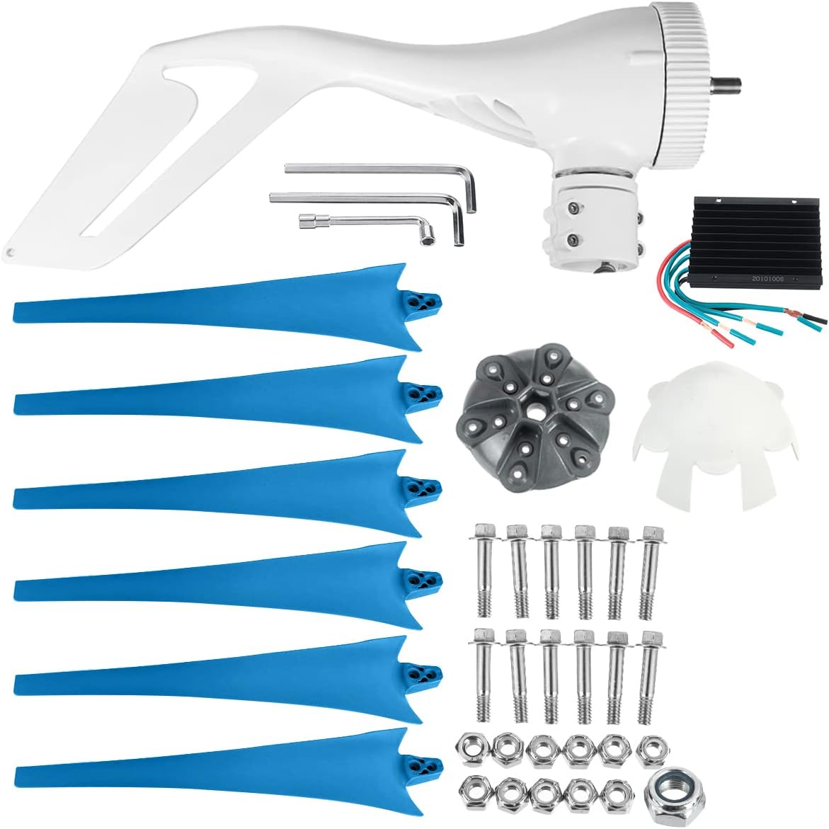 S2 9000W 6 Blade Power Wind Turbine Generator Hoop Type with Controller Windmill Energy Turbines for Home Street Lamp Boat