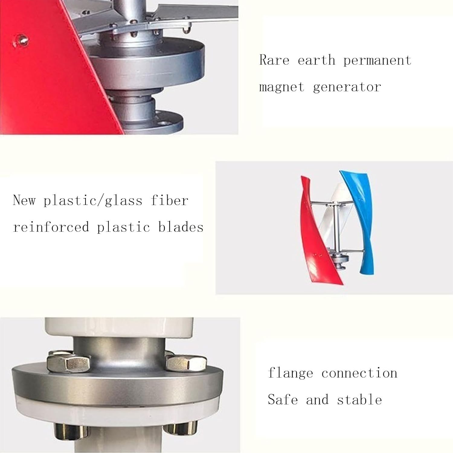 600W Wind Turbine Generator,12V/24V 3 Blade Portable Vertical Wind Power Turbine Gen,with Controller+Flange+Tool Wind Turbines Wind Turbine Generator Kit (12, Volts (DC))