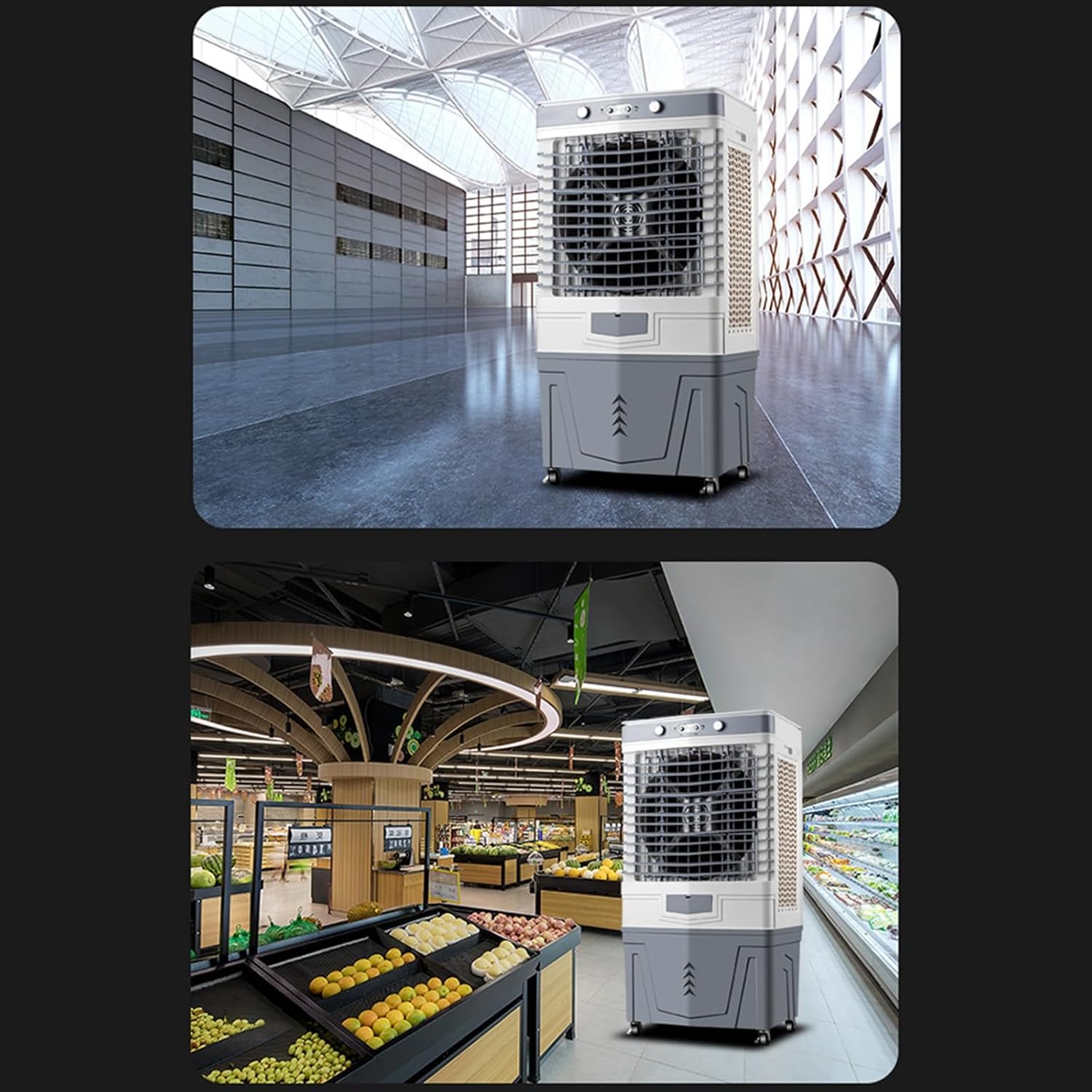 Portable Air Conditioners, Evaporative Air Cooler, 3-IN-1 Portable AC, 12 Hours Timer, 3 Wind Speeds, Double Water Tank, for Outdoor Indoor Use(90cm/35.4in)