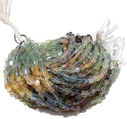 fluorite bead, blue fluorite bead, green fluorite bead, coin beads, 6.5mm beads, 14 inch strand