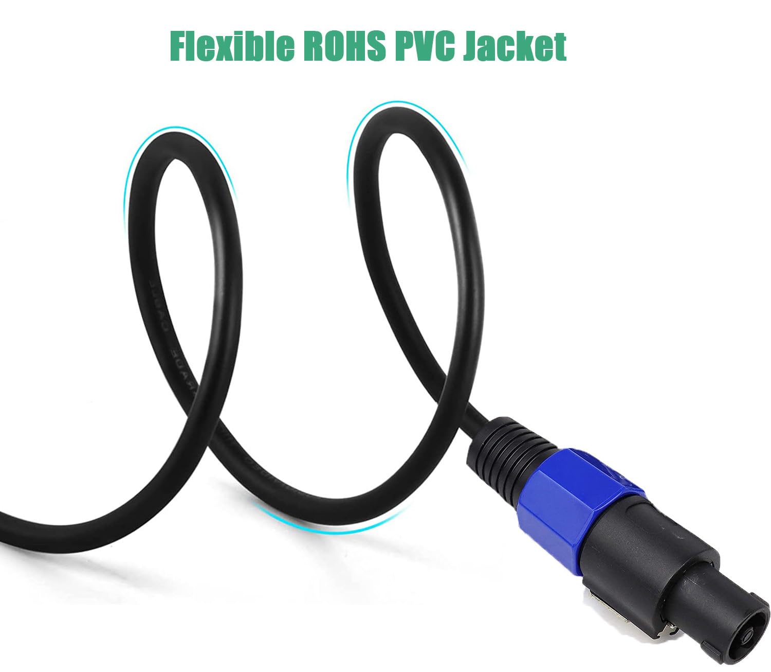 Professional 12 Gauge 75 Feet Speakon to Speakon Cables - 12AWG 75ft DJ/PA SpeakON Cords AMP Audio Wires - 2 Pack