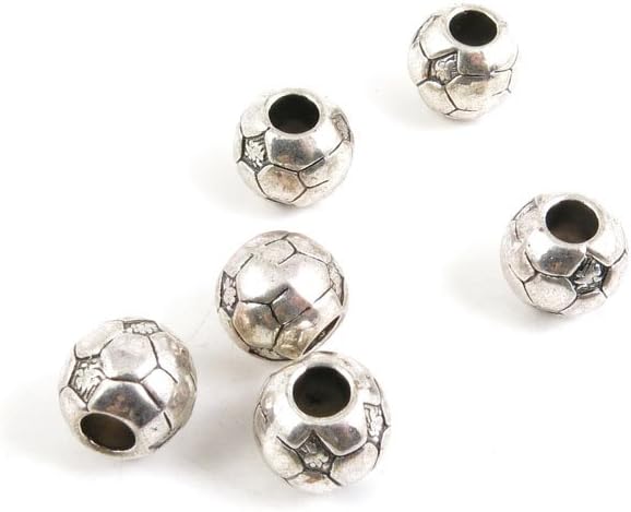 370 Pieces Antique Silver Tone Jewelry Making Charms Findings Fashion Wholesale Supplies Pendant Lots Bulk Supply H8IL2M Football Loose Beads