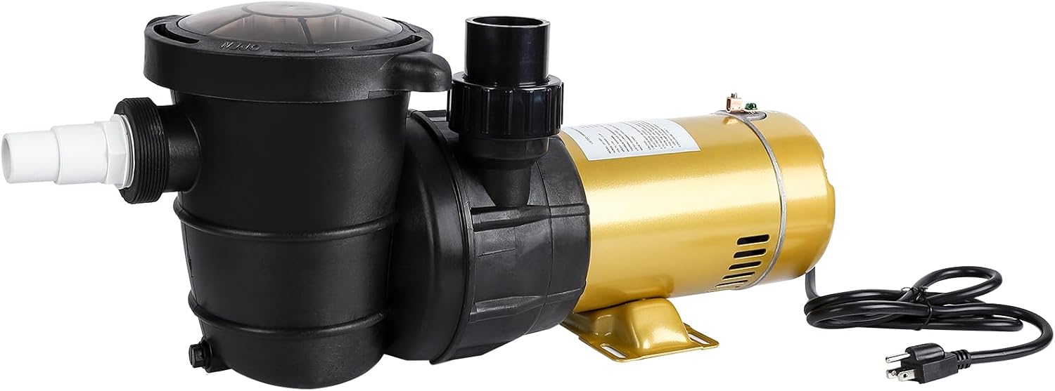 TrailBlaze 2HP Pool Pump, Single Speed In/Above Ground Water Pump, 5568GPH, 115V, High Flow, Powerful Self Priming Swimming Pool Pump With Filter Basket