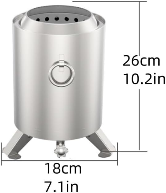 Small Smokeless Fire Pit, Firepit with Foldable Support Legs, Fire Pits for Outside Wood or Charcoal Burning, Double Layer Stainless Steel Tabletop Fire Pit(Silver)