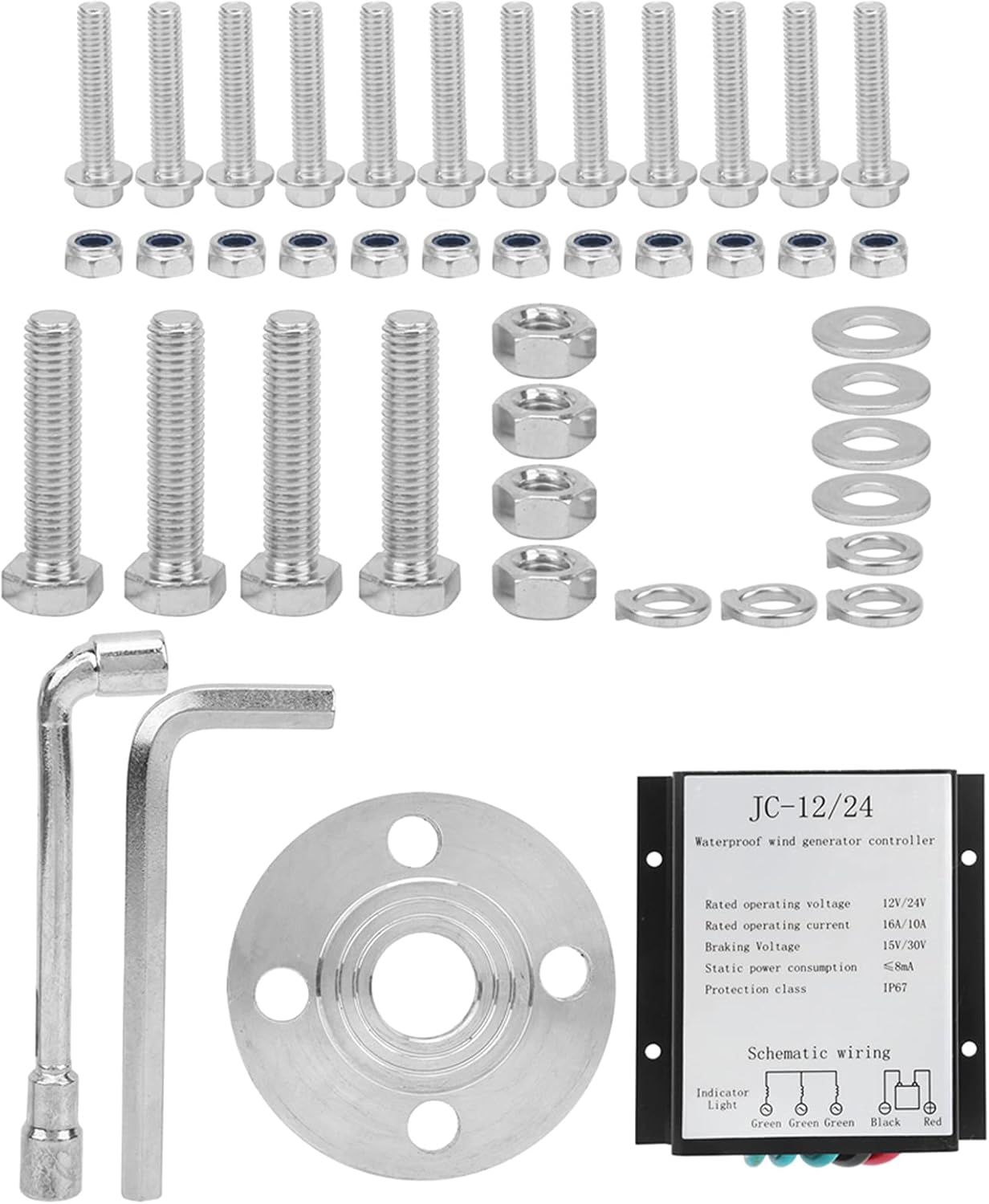 800W Wind Turbine and Windmill Generator System 6 Blade with Wind Controller for Marine, Residential, Outdoor Applications - Complete Kit for Boats, Terraces, Cabins, Home Power (White 48V)