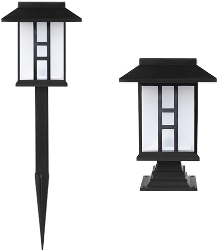 Solar Lawn Post Lamp, Outdoor Waterproof Pillar Light, Small Yard Decorative Garden Villa Exterior Pedestal Lamps, Garden Dual Purpose Decorative Lighting Stigma Lantern Fixture