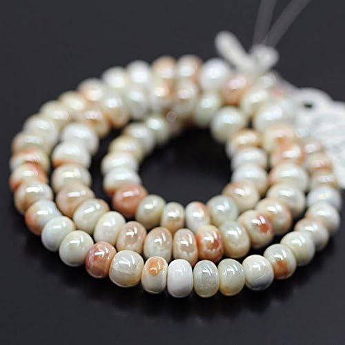 13 inch natural beads strand of 8mm smooth rondelle prehnite gemstone beads for DIY jewelry - necklace, bracelet, earring, ring.