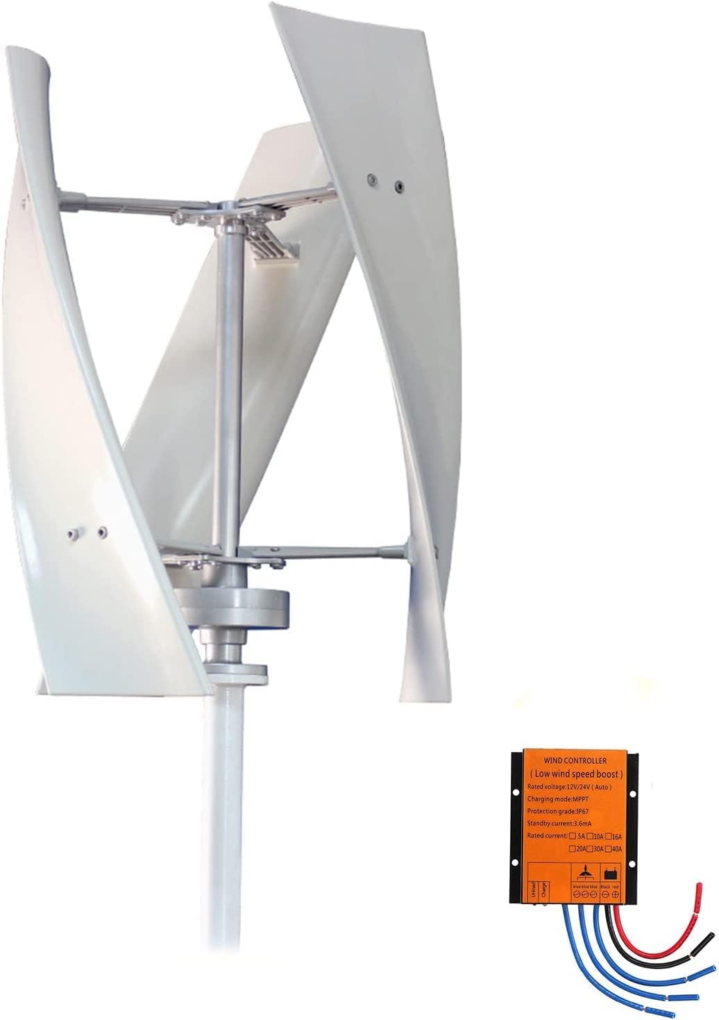 5000W Vertical Wind Turbine Generator,12V 24V 48V High Efficient Vertical Wind Turbine Generator with Controller for Home Outdoor Camping Use