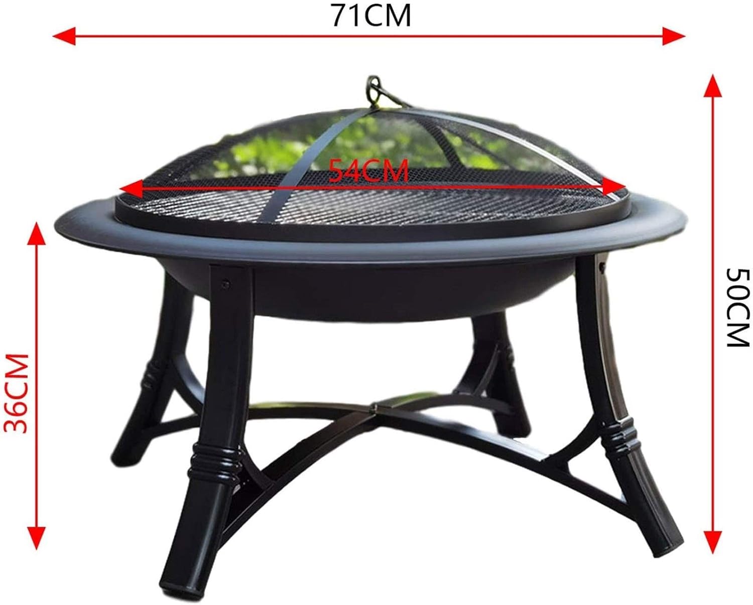 Cast Iron Round Fire Bowl Grill Firepit Brazier Garden Log Burner Heater Camping Picnic