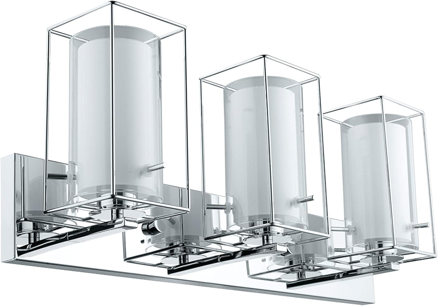 EGLO iRide 3-Light Modern Vanity Light Indoor Wall Sconce Dimmable LED Mirror Lighting Fixture for Bathroom, 25 in, White