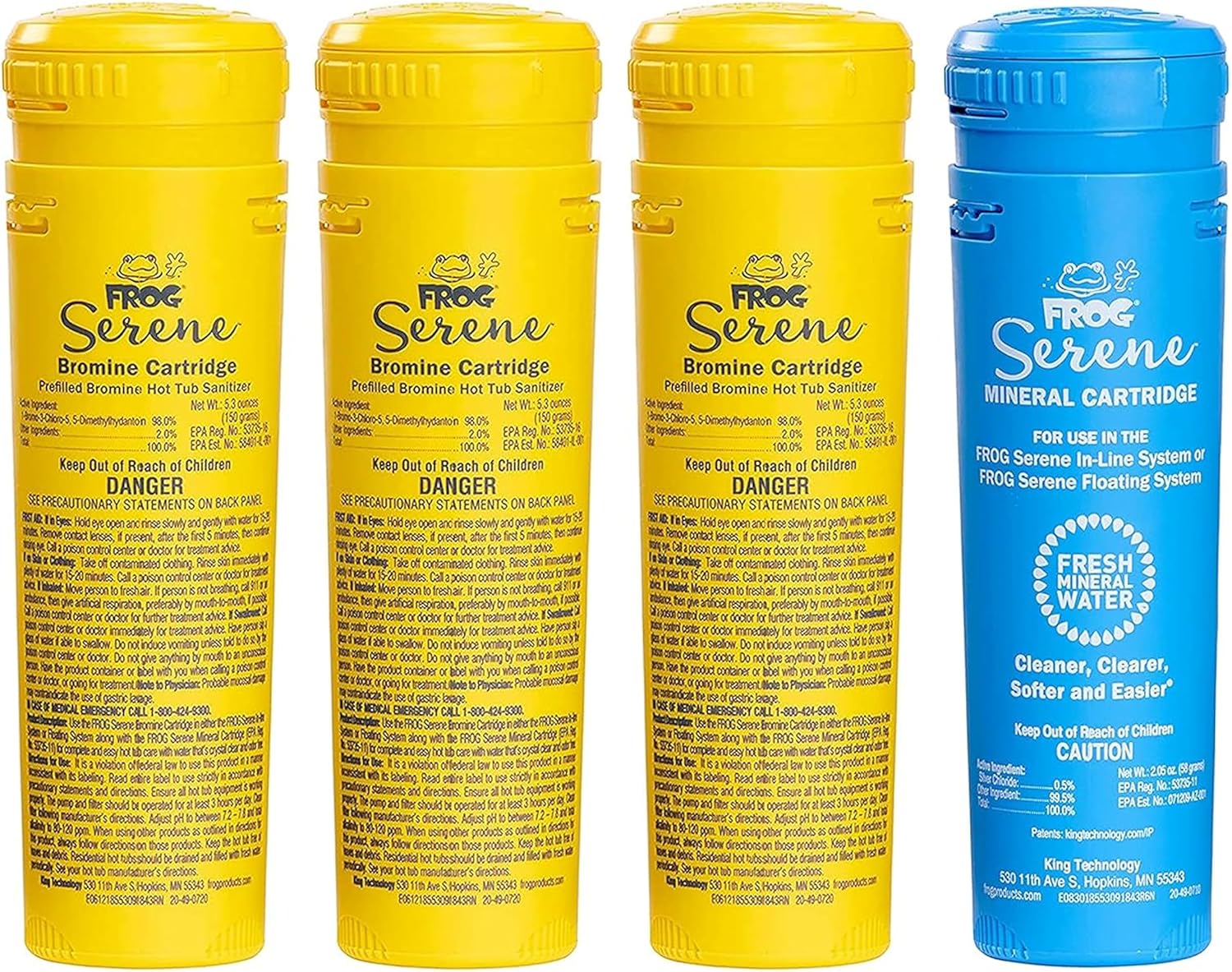 FROG Serene Replacement Mineral and Bromine Cartridge Kit for use with Hot Tub FROG Serene Floating Sanitizing System - Prefilled for Quick & Easy Hot Tub Maintenance - 3 Month Bundle