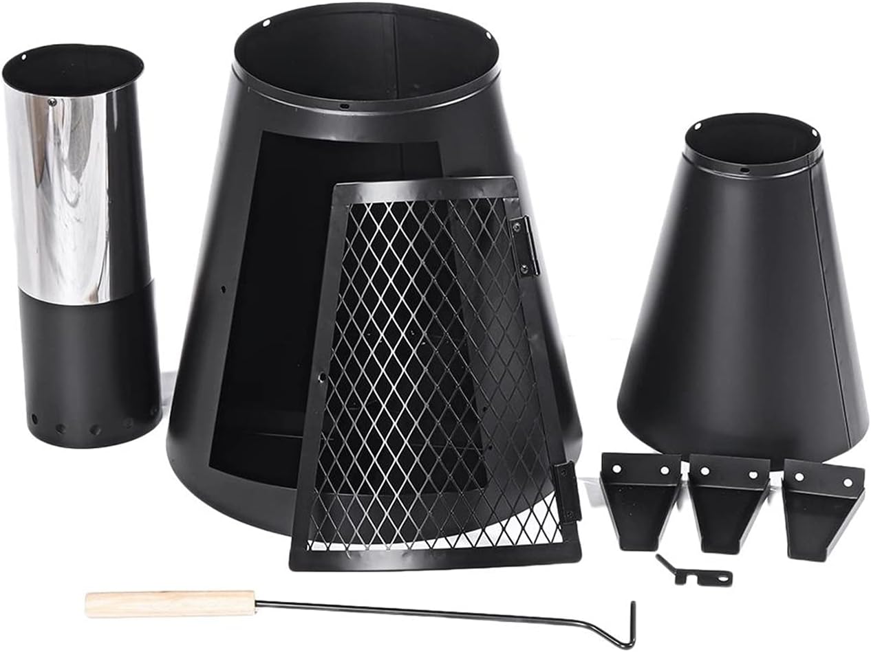 45 Inch Chiminea Heater Stove Wood Charcoal Fireplace Burning Fire Pit for Home Backyard Patio Indoor Outdoor Furnace V NTS