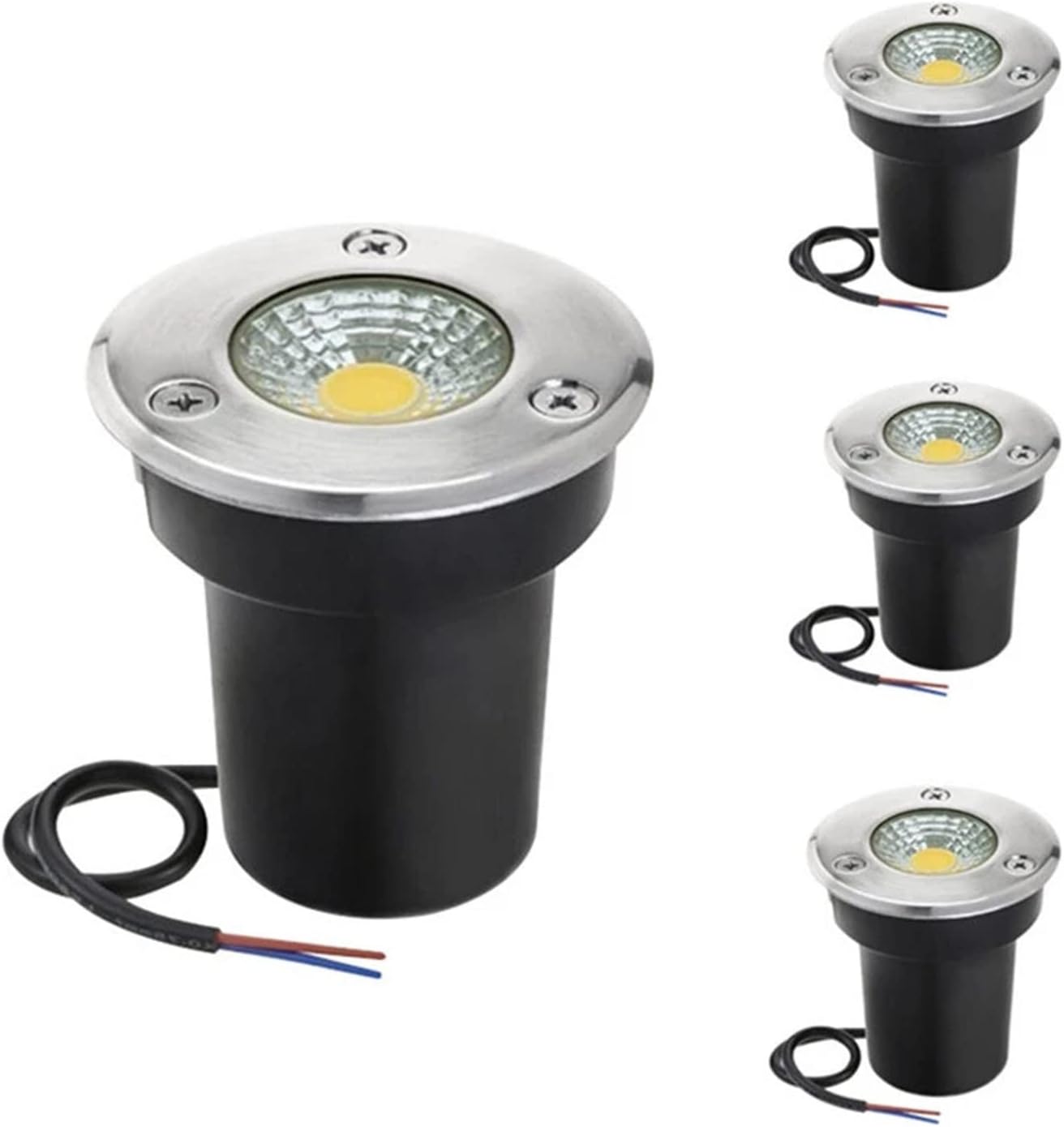 4 Pack LED Underground Light COB Floor Lamp IP65 Waterproof Outdoor Ground Spot Landscape Garden Square Path Yard Recessed Buried Spotlight(White,30W)